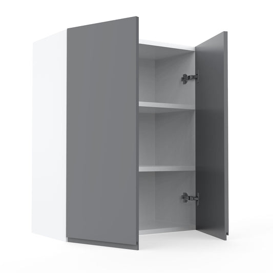 RTA - Lacquer Grey - Double Door Wall Cabinet | 24"W x 42"H x 12"D