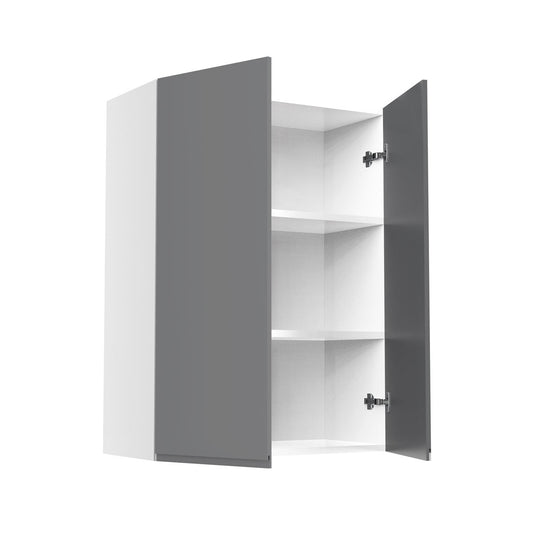 RTA - Lacquer Grey - Double Door Wall Cabinets | 27"W x 36"H x 12"D