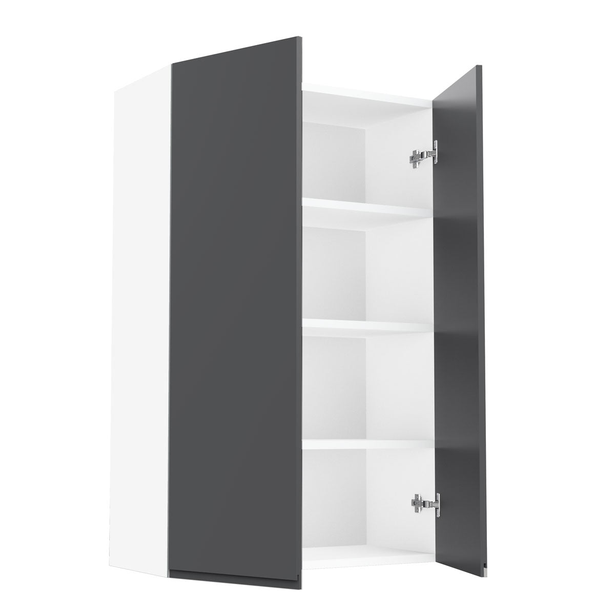 RTA - Lacquer Grey - Double Door Wall Cabinets | 27"W x 42"H x 12"D