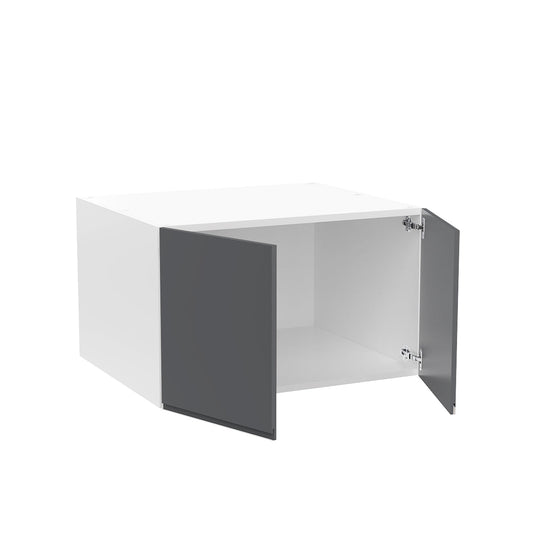 RTA - Lacquer Grey - Double Door Refrigerator Wall Cabinets | 30"W x 18"H x 24"D