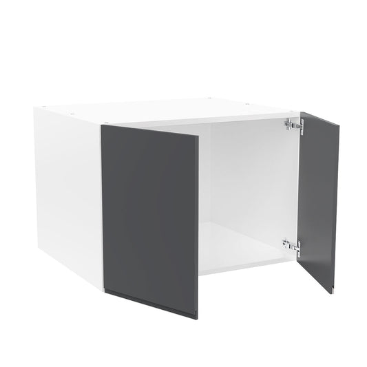 RTA - Lacquer Grey - Double Door Refrigerator Wall Cabinets | 30"W x 21"H x 24"D