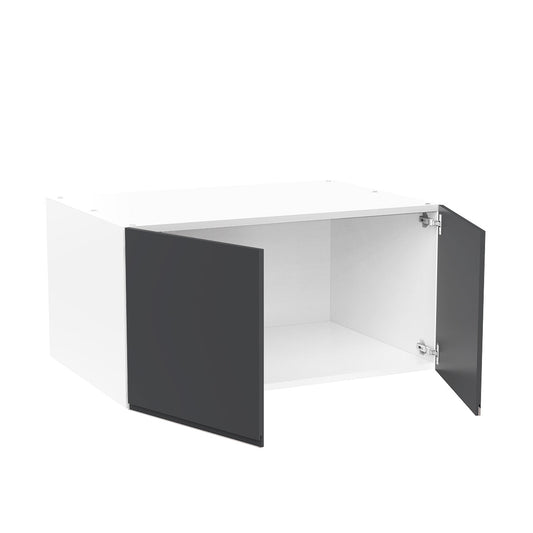RTA - Lacquer Grey - Double Door Refrigerator Wall Cabinets | 33"W x 18"H x 24"D