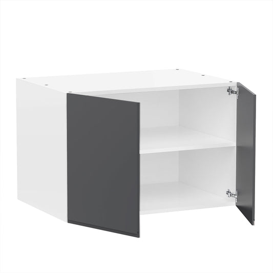 RTA - Lacquer Grey - Double Door Refrigerator Wall Cabinets | 30"W x 24"H x 24"D