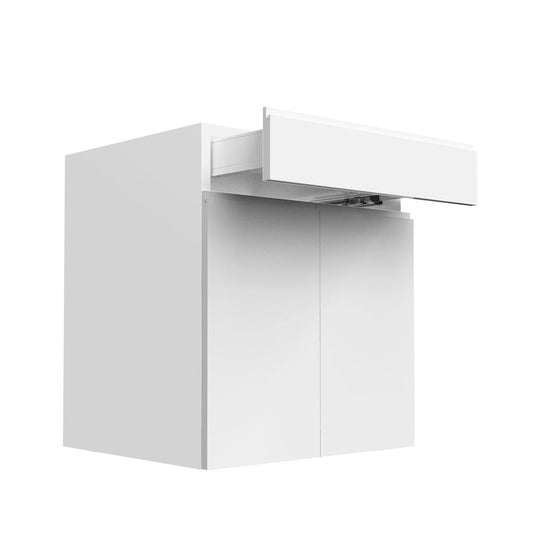 RTA - White Kitchen Cabinet - Lacquer White - Double Door Base Cabinet | 27"W x 34.5"H x 23.8"D