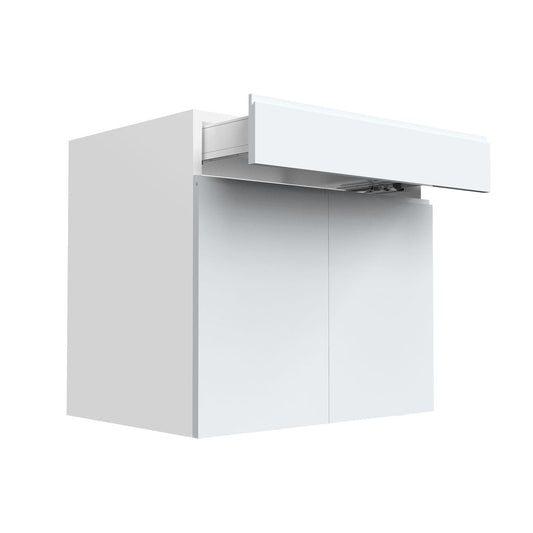 RTA - White Kitchen Cabinet - Lacquer White - Double Door Base Cabinet | 33"W x 34.5"H x 23.8"D