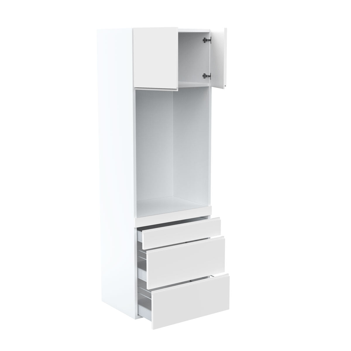 Tall Kitchen Cabinet - RTA - Lacquer White - Single Oven | 30"W x 90"H x 23.8"D