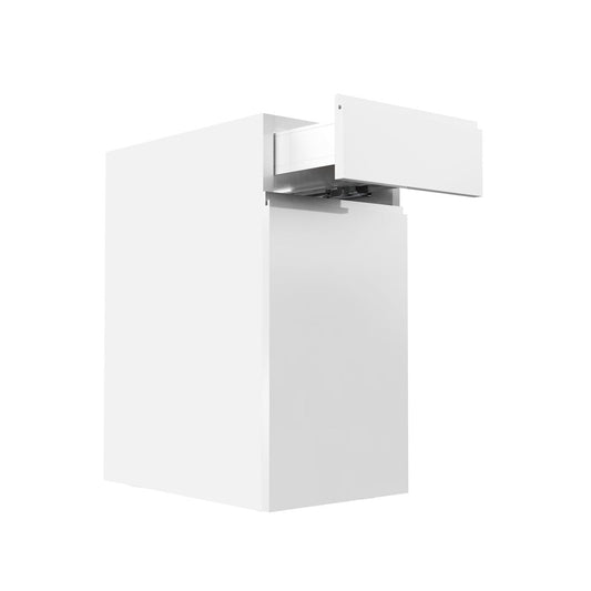 Vanity Cabinet - RTA - Lacquer White - Single Door | 15"W x 34.5"H x 21"D