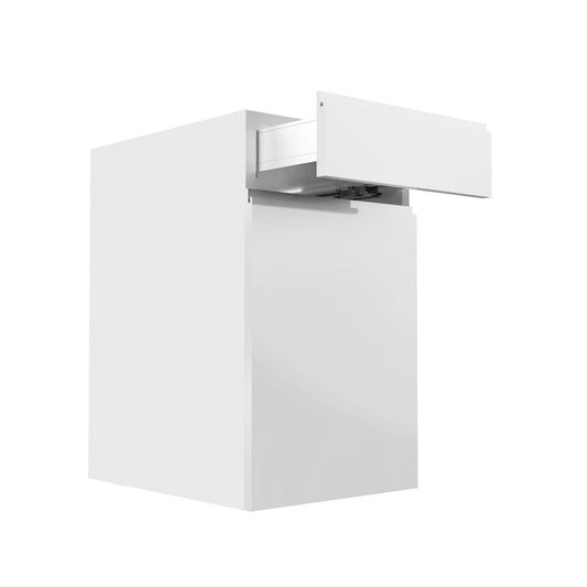 Vanity Cabinet - RTA - Lacquer White - Single Door | 18"W x 34.5"H x 21"D