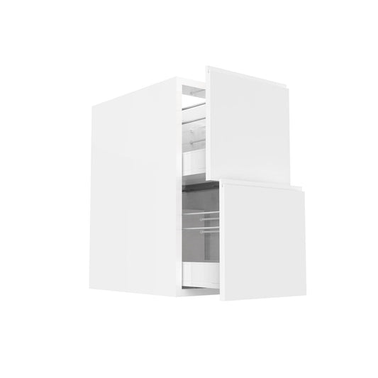 Vanity Cabinet - RTA - Lacquer White - Two Drawer | 15"W x 34.5"H x 21"D