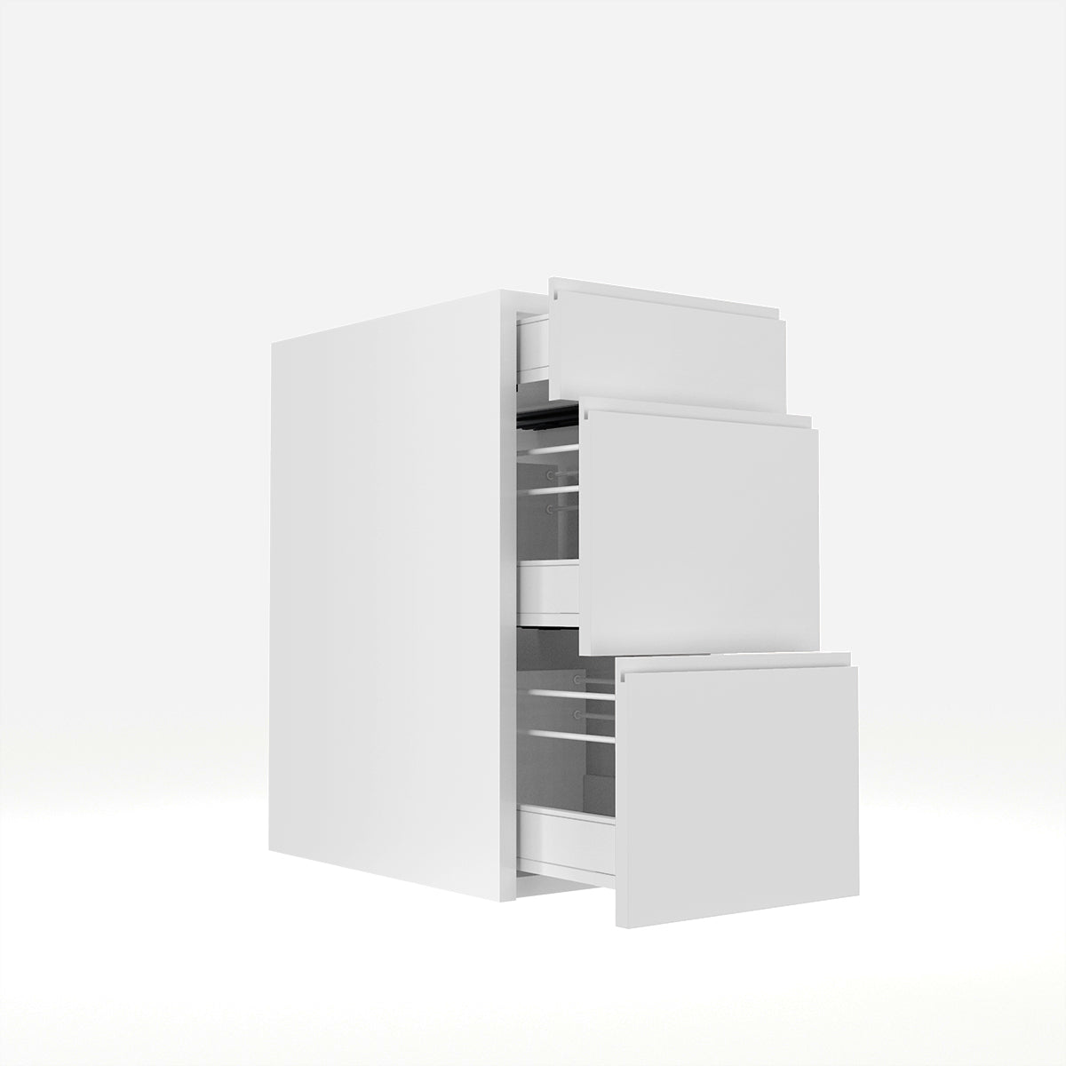 Vanity Cabinet - RTA - Lacquer White - Three Drawer | 15"W x 34.5"H x 21"D
