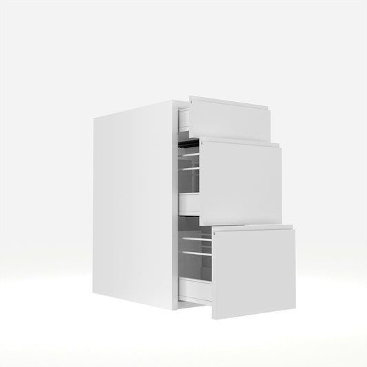 Vanity Cabinet - RTA - Lacquer White - Three Drawer | 15"W x 34.5"H x 21"D