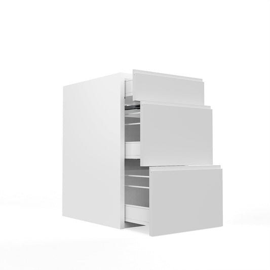 Vanity Cabinet - RTA - Lacquer White - Three Drawer | 18"W x 34.5"H x 21"D