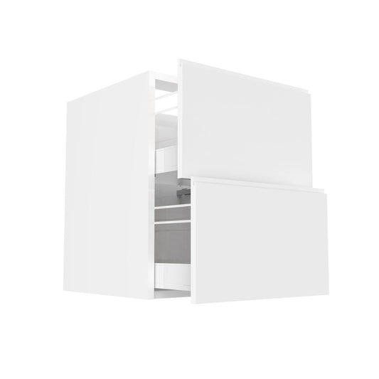 Vanity Cabinet - RTA - Lacquer White - Two Drawer | 24"W x 34.5"H x 21"D