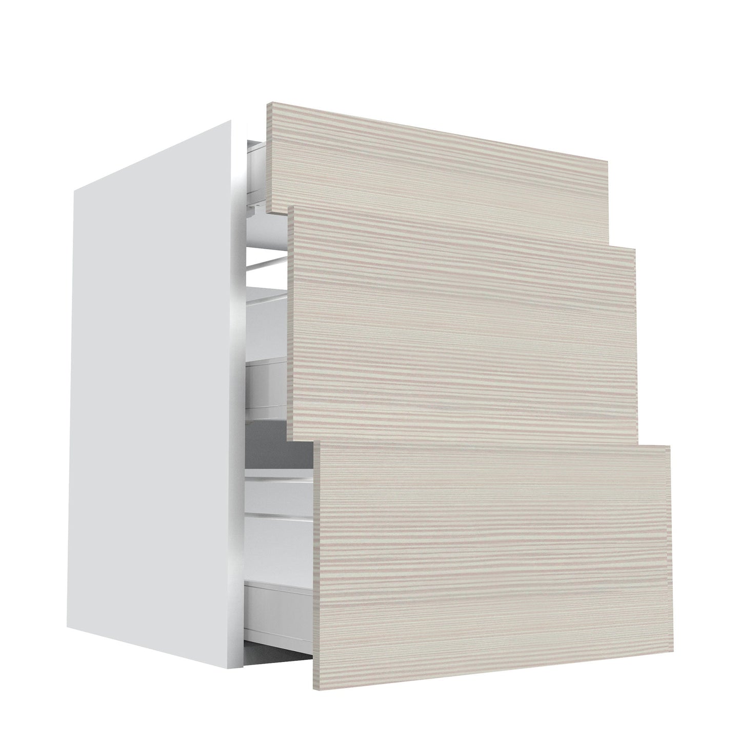 RTA - Pale Pine - Three Drawer Base Cabinets | 24"W x 34.5"H x 24"D