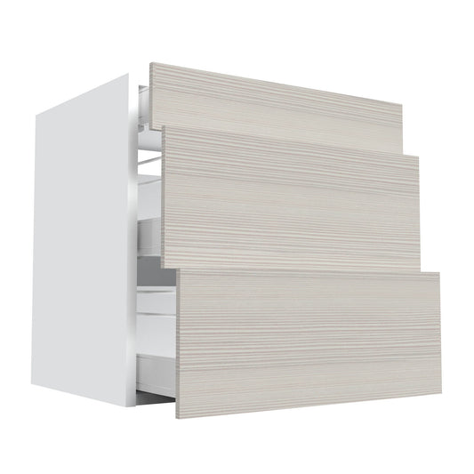 RTA - Pale Pine - Three Drawer Base Cabinets | 30"W x 34.5"H x 24"D