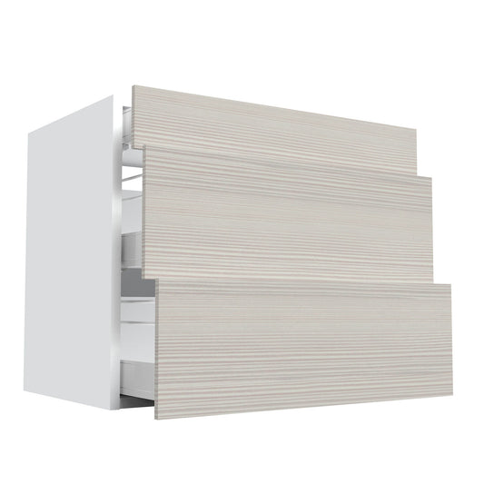 RTA - Pale Pine - Three Drawer Base Cabinets | 36"W x 34.5"H x 24"D