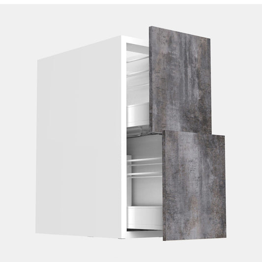 RTA - Rustic Grey - Two Drawer Vanity Cabinets | 12"W x 34.5"H x 21"D