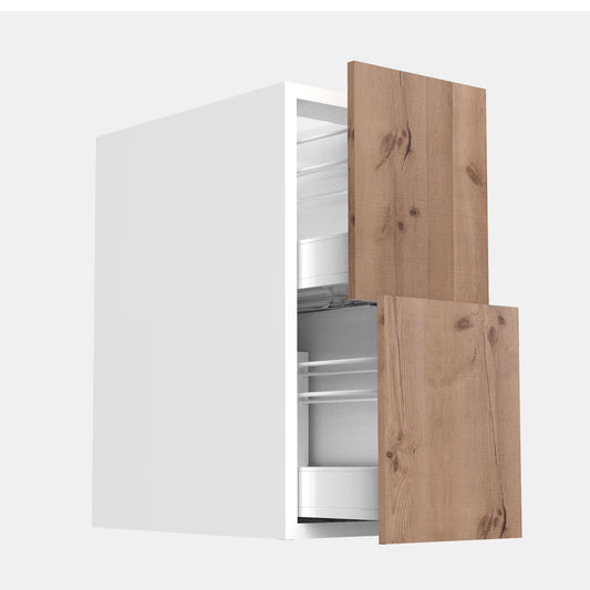 RTA - Rustic Oak - Two Drawer Base Cabinets | 12"W x 34.5"H x 24"D
