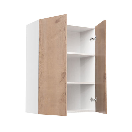 RTA - Rustic Oak - Double Door Wall Cabinet | 24"W x 36"H x 12"D