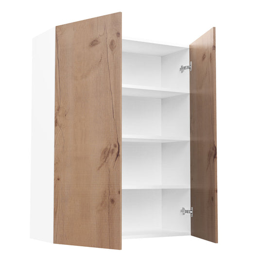 RTA - Rustic Oak - Double Door Wall Cabinets | 33"W x 42"H x 12"D