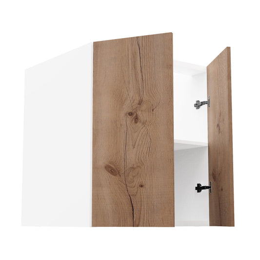 RTA - Rustic Oak - Vanity Base Full Double Door Cabinet | 30"W x 34.5"H x 21"D
