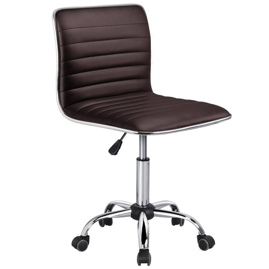SMILE MART Task Chair with Swivel & Adjustable Height, 265 lb. Capacity, Brown