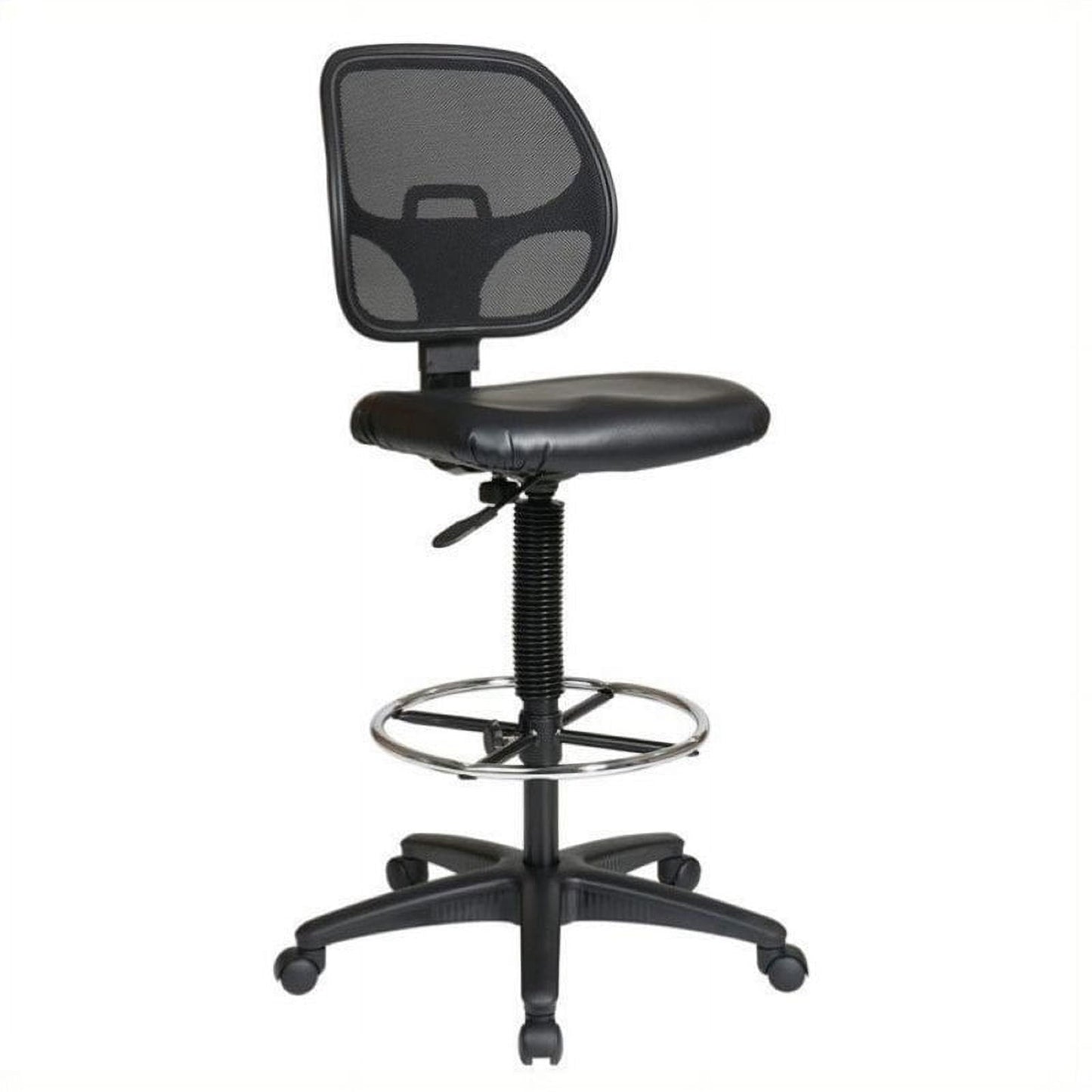 Scranton & Co Mesh Back Drafting Chair with Vinyl Seat