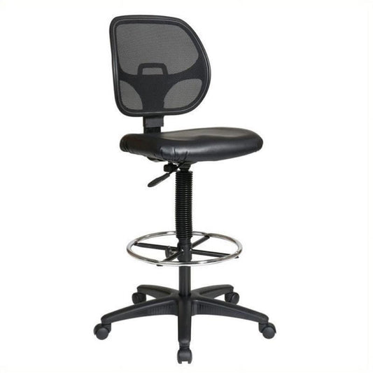 Scranton & Co Mesh Back Drafting Chair with Vinyl Seat