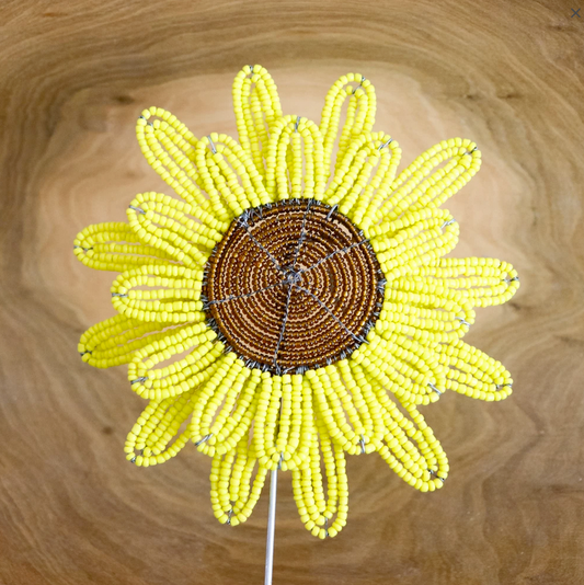 Beaded Sunflower Plant Stake
