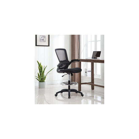 Serena Mesh Drafting Chair, Tall Office Chair for Standing Desk by Naomi Home-Color:Black