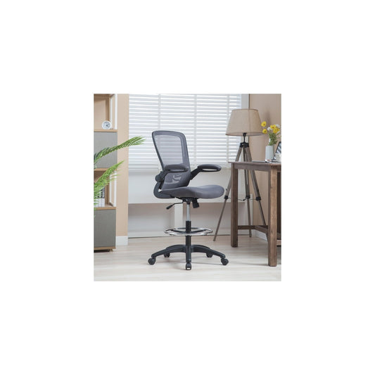 Serena Mesh Drafting Chair, Tall Office Chair for Standing Desk by Naomi Home-Color:Gray