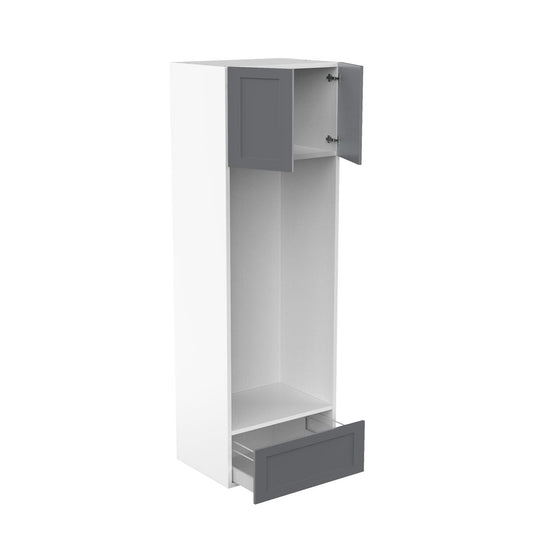 RTA - Grey Shaker - Double Oven Tall Cabinets | 30"W x 96"H x 23.8"D