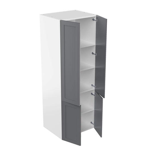 RTA - Grey Shaker - Double Door Tall Cabinet | 24"W x 96"H x 23.8"D