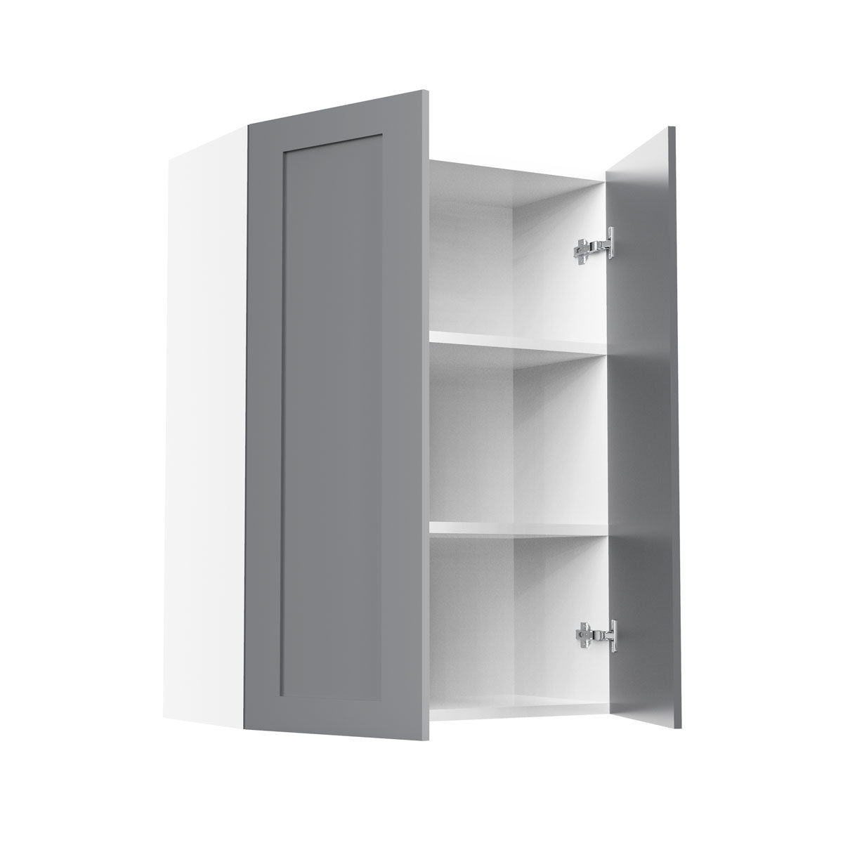 RTA - Grey Shaker - Double Door Wall Cabinets | 27"W x 36"H x 12"D