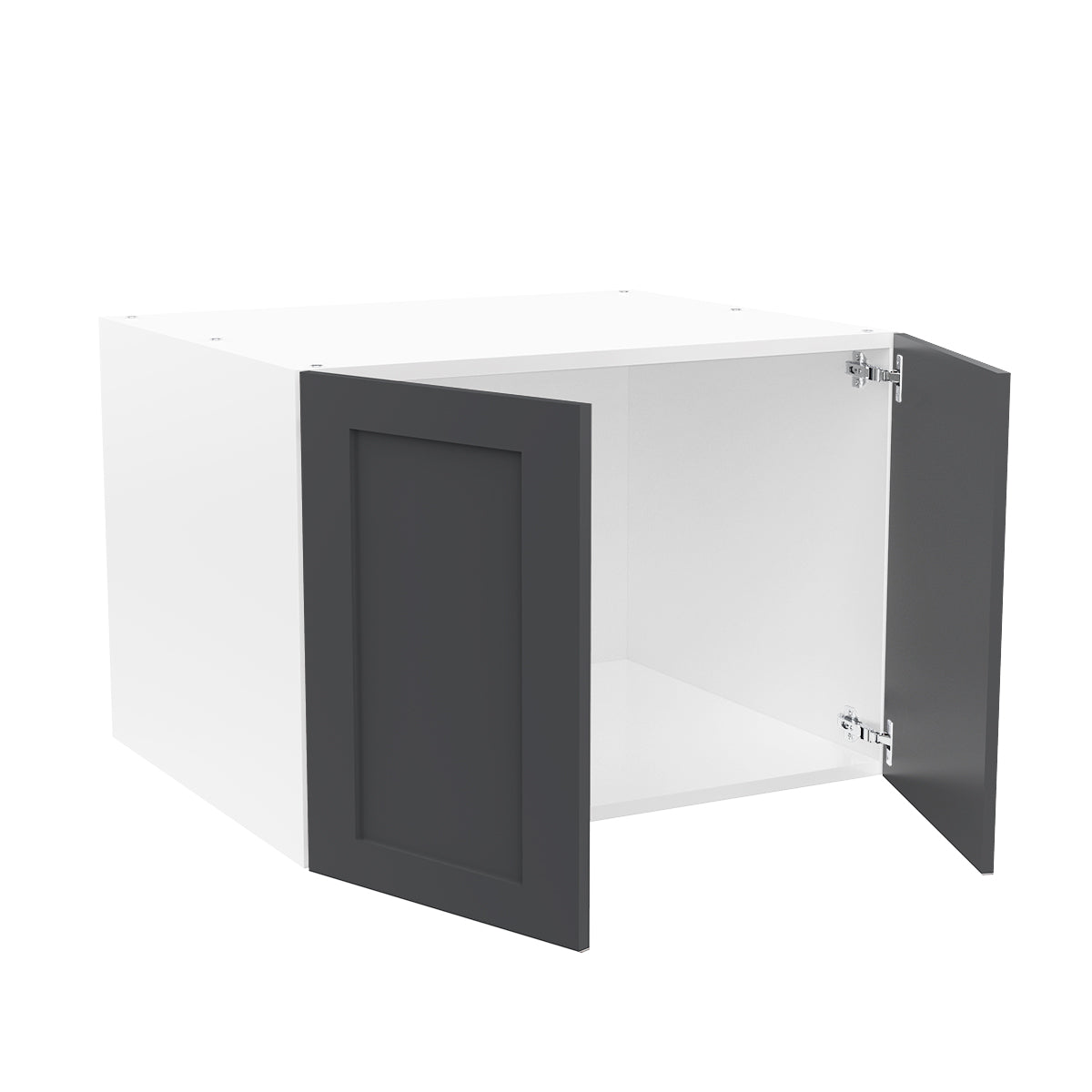 RTA - Grey Shaker - Double Door Refrigerator Wall Cabinets | 33"W x 21"H x 24"D