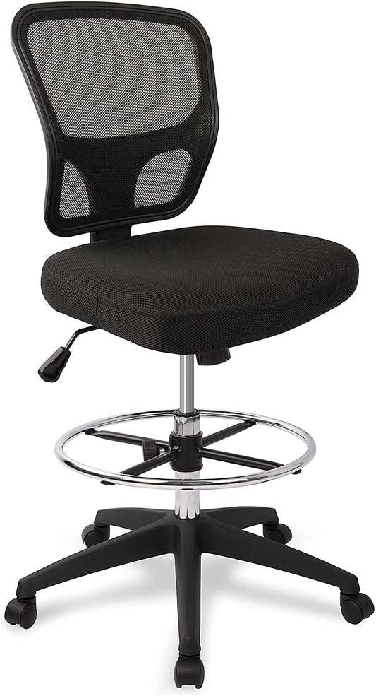 Tall Office Chair Ergonomic Standing Desk Chair Rolling Stool Chair Height Adjustable with Tilt Seat and Adjustable Foot Ring