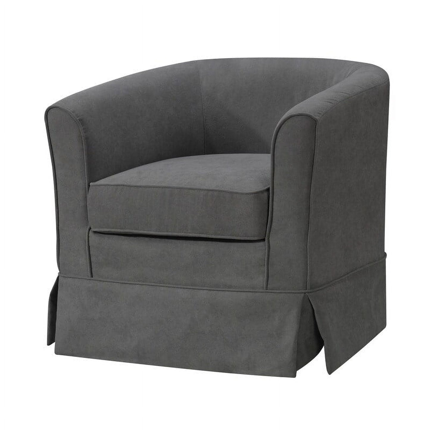 Tucker Woven Fabric Swivel Barrel Chair Gray