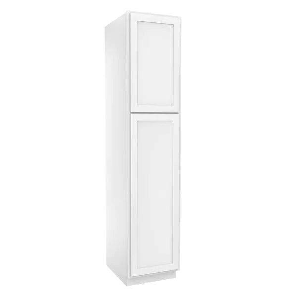 Wall Pantry Cabinet - 18W x 84H x 24D - Aria White Shaker