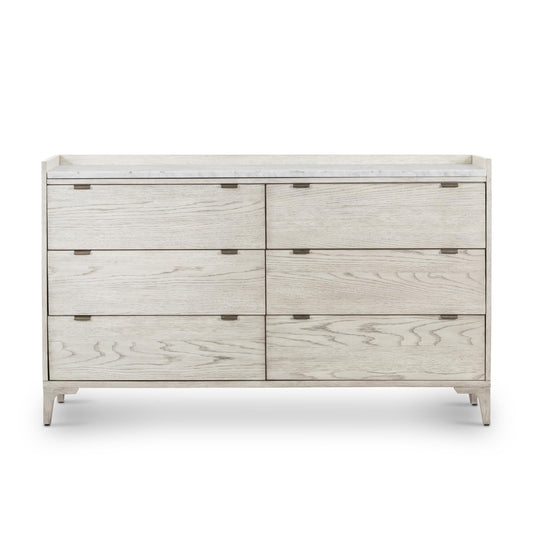Viggo 6 Drawer Dresser-Vintage White Oak