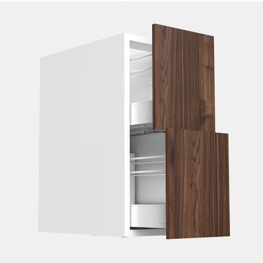 RTA - Walnut - Two Drawer Base Cabinets | 12"W x 34.5"H x 24"D