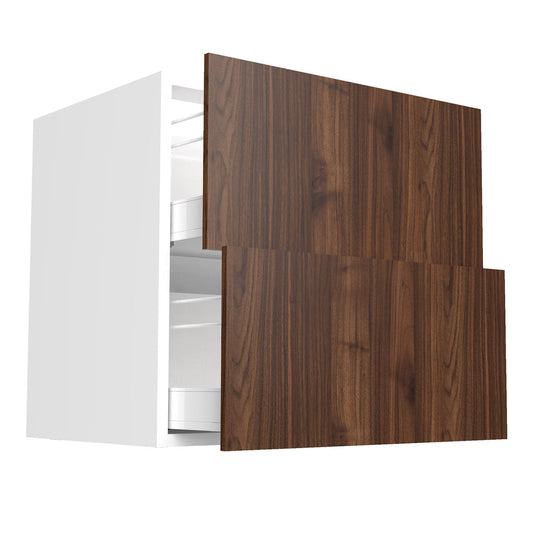 RTA - Walnut - Two Drawer Base Cabinets | 30"W x 34.5"H x 24"D