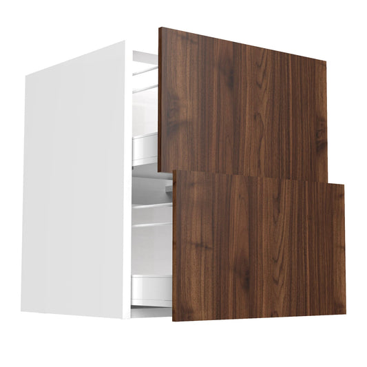 RTA - Walnut - Two Drawer Vanity Cabinets | 24"W x 34.5"H x 21"D