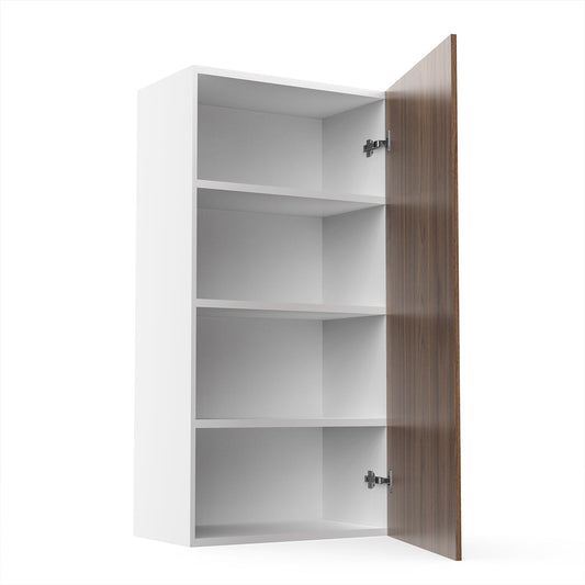 RTA - Walnut - Single Door Wall Cabinets | 24"W x 42"H x 12"D