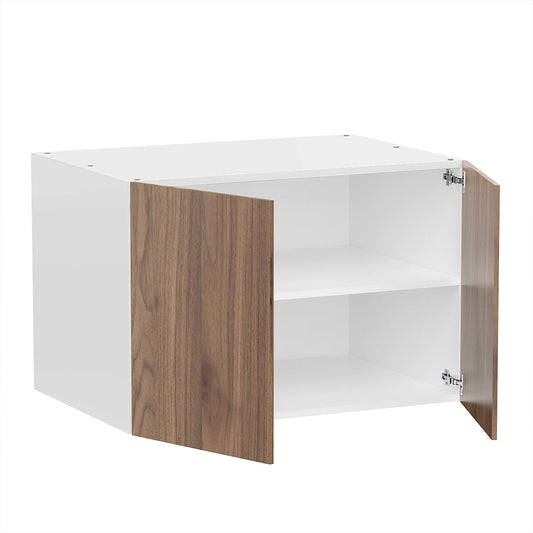 RTA - Walnut - Double Door Refrigerator Wall Cabinets | 33"W x 24"H x 24"D