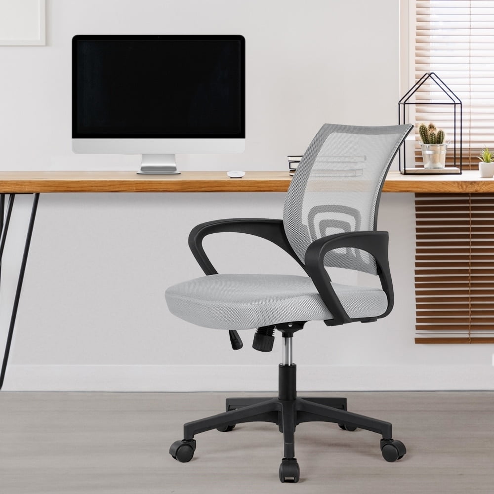 Yaheetech Adjustable Ergonomic Office Chair MidBack Mesh Swivel Chair Grey