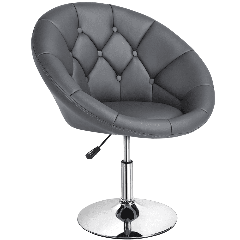 Yaheetech Height Adjustable Upholstered Tufted Accent Chair, Gray