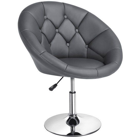 Yaheetech Height Adjustable Upholstered Tufted Accent Chair, Gray