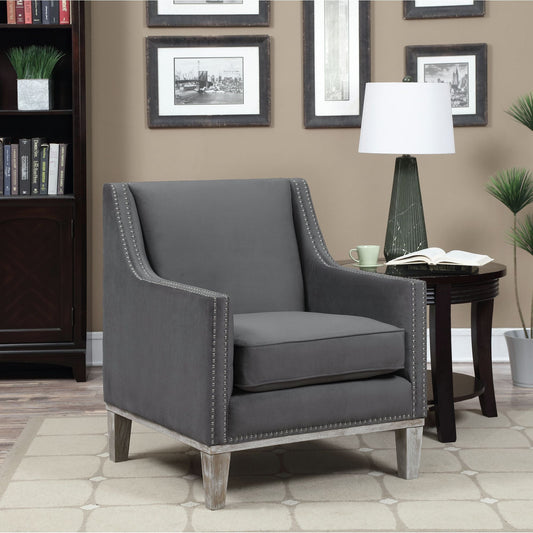 Augusta 16038 Chair W/Wood Distressed White Leg Otto Charcoal F231