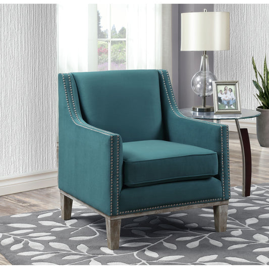 Augusta 16038 Chair W/Wood Leg& Distressed Wood Frame Base In Otto Teal