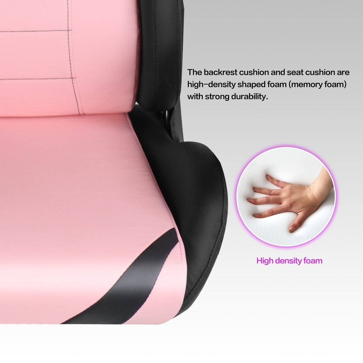 Ergonomic Gaming Chairs for Adults with High-Density Memory Foam | Swivel?Comfortable Office Chair, Big and Tall Video Game Chair, High Back Computer Chair for Home, Office, Pink Black